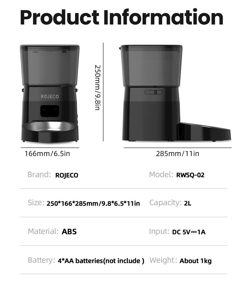 ROJECO Automatic Pet Feeder